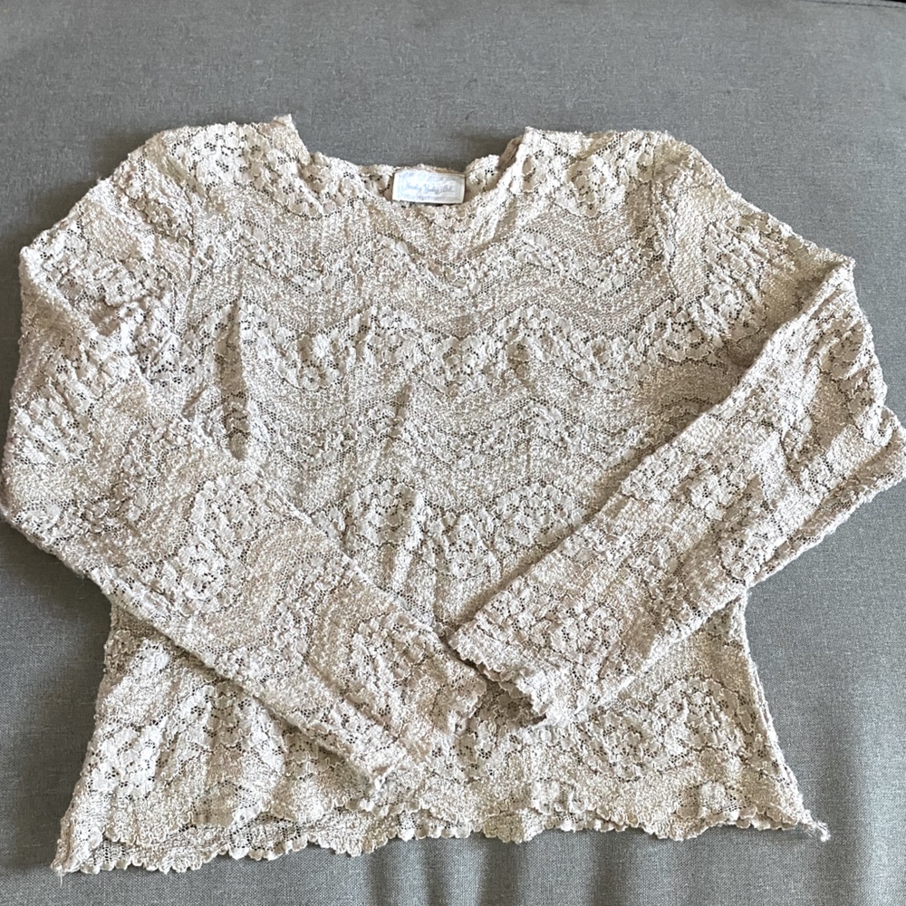 Lace Beige Top (Long Sleeve)
